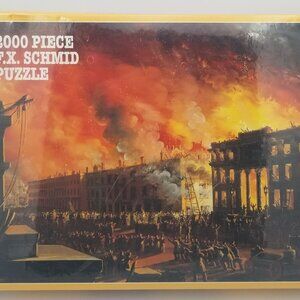 F. X. Schmid 2000 Piece Puzzle View of the Great Fire in New York 1837 Brand New